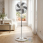 Ventilatore a piantana da 16" | Ventilatore con testa oscillante a 3 velocità | Altezza regolabile fino a 1,3 m | Potenza 50 W |