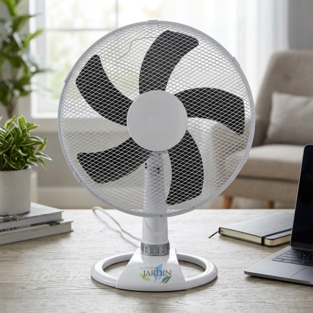 Ventilatore da tavolo Orbegozo a 3 velocità | Ventilatore oscillante portatile da 45 W | Testa inclinabile