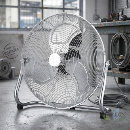 Thulos 18" 100W 3-Speed Industrial Floor Fan | High-Speed Tilting Fan | Metal Fan