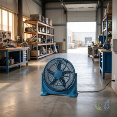 Thulos 20" 100W 3-Speed Industrial Floor Fan | High-Speed Tilting Fan | Plastic Fan