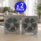 Ventilateur sur pied carré 12 po 40 W | Lot de 2 ventilateurs oscillants avec minuterie | Compact et silencieux | 3 vitesses Ventilateur sur pied carré 12 po 40 W | Lot de 2 ventilateurs oscillants avec minuterie | Compact et silencieux | 3 vitesses