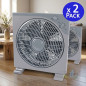 Ventilador de chão quadrado de 12" e 40 W | Pacote com 2 ventiladores oscilantes com temporizador | Compacto e silencioso | 3 ve Ventilador de chão quadrado de 12" e 40 W | Pacote com 2 ventiladores oscilantes com temporizador | Compacto e silencioso | 3 ve