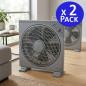 Ventilador Cuadrado de Suelo 12" 40W | Pack 2 Ventiladores Oscilante con Temporizador | Compacto y Silencioso | 3 Velocidades Ventilador Cuadrado de Suelo 12" 40W | Pack 2 Ventiladores Oscilante con Temporizador | Compacto y Silencioso | 3 Velocidades
