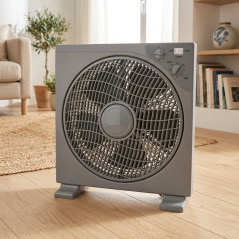 12" 40W Square Floor Fan | Oscillating Fan with Timer | Compact and Quiet | 3 Speeds