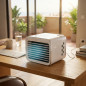 Resfriador de ar pessoal de 8W | Mini resfriador de ar evaporativo com reservatório de 550ml | 3 velocidades | Luz LED de 7 core Resfriador de ar pessoal de 8W | Mini resfriador de ar evaporativo com reservatório de 550ml | 3 velocidades | Luz LED de 7 core