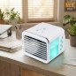 Resfriador de ar pessoal de 8W | Mini resfriador de ar evaporativo com reservatório de 550ml | 3 velocidades | Luz LED de 7 core Resfriador de ar pessoal de 8W | Mini resfriador de ar evaporativo com reservatório de 550ml | 3 velocidades | Luz LED de 7 core
