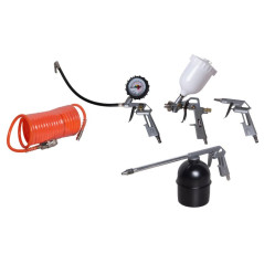 5-Piece Air Compressor Accessory Pack | Blow Guns, Inflation Guns, Paint Sprayers, and Hose
