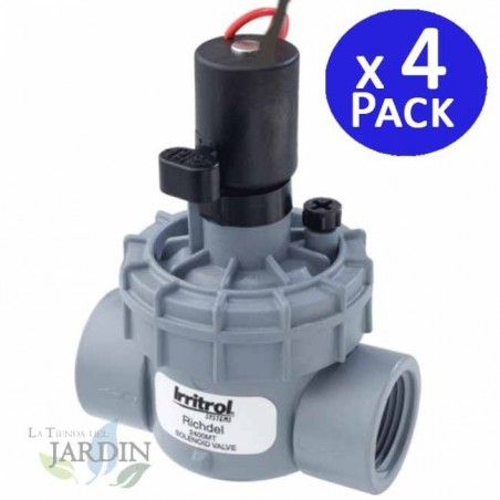 Lot de 4 Électrovanne d'arrosage 1'' 9V Irritrol 2400MT, pour les programmateurs à piles