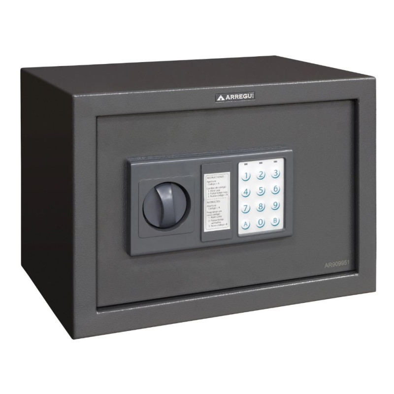 Coffre-fort électronique Arregui 9L | Ouverture par code et clé d'urgence | Dimensions extérieures : 20 x 31 x 20 cm Coffre-fort électronique Arregui 9L | Ouverture par code et clé d'urgence | Dimensions extérieures : 20 x 31 x 20 cm