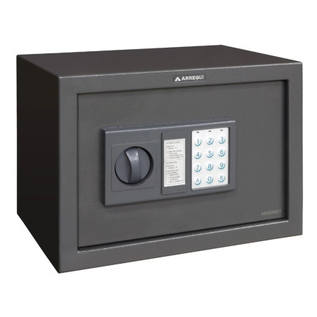 Coffre-fort électronique Arregui 9L | Ouverture par code et clé d'urgence | Dimensions extérieures : 20 x 31 x 20 cm