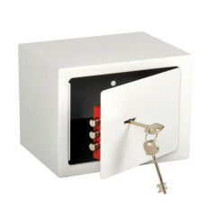 Coffre-fort 4 litres avec clé | 2 clés incluses | Dimensions extérieures : 20 x 13 x 15 cm | Coffre de sécurité