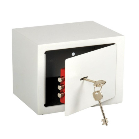Coffre-fort 4 litres avec clé | 2 clés incluses | Dimensions extérieures : 20 x 13 x 15 cm | Coffre de sécurité