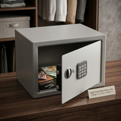 Cassaforte elettronica da 16 litri | Apertura a codice e 2 chiavi di emergenza | Dimensioni esterne 35x25 cm