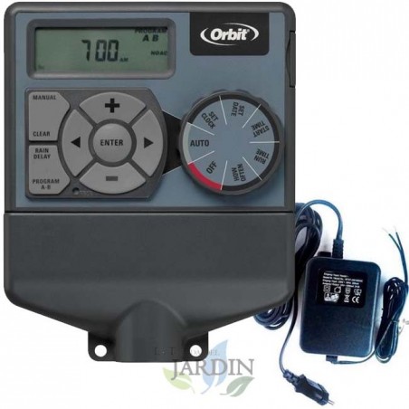 Programador de riego Pocket 4 Zonas Interior Orbit, controla electroválvulas 24V, programador de riego, 4 zonas, interior, siste