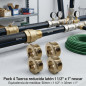 Lot de 4 Écrou en laiton 1 1/2'' x 1'' | Accessoire en laiton Aenor | Réducteur fileté en laiton | Ecrou réduit en laiton Air, E