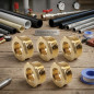 Pack 5 Tuerca latón 3/4'' x 1/2'' | Accesorio latón Aenor | Tuerca de latón roscados | Tuerca reducida latón Aire, Agua, Gas
