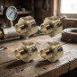 Lot de 4 Mamelon Laiton mâle 2'' x 1 1/2'' | Accessoire en laiton Aenor | Bouchons filetés en laiton | Réduit mâle en laiton Air