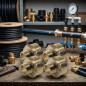 4 x Brass nipple 2 "x 1 1/2" thread