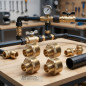 4 x Brass nipple 1 1/2 "x 1 1/4" thread