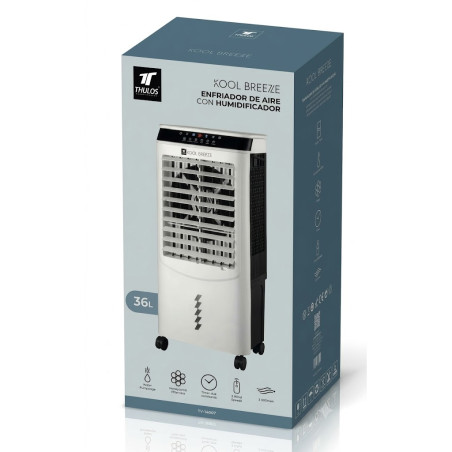 Resfriador de ar evaporativo de 90 W com umidificador e reservatório de 36 litros, 43 x 34 x 97 cm