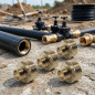 5 x Brass nipple 3/4 x 1/2 "thread