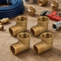 Pack 4 Codo latón Macho Hembra 2'' | Accesorio laton Aenor | Codo roscado 2'' | Unión Tubos Riego | Conector Latón Tubos