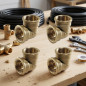 Pack 4 Codo latón Hembra 2'' | Accesorio laton Aenor | Codo rosca hembra 2'' | Unión Tubos Riego | Conector Latón Tubos
