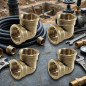 Pack 4 Codo latón Hembra 2'' | Accesorio laton Aenor | Codo rosca hembra 2'' | Unión Tubos Riego | Conector Latón Tubos