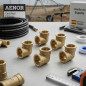 5 Stück Messingbogen 3/4'' Weiblich | Aenor Messingzubehör | Gewindebogen Weiblich 3/4'' | Messing Rohrverbinder