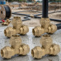 4 x 40mm brass tee for polyethylene pipe