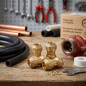 Lot de 4 Manchon égal laiton compression 25 mm pour tuyau polyéthylène, plomberie et l'irrigation Lot de 4 Manchon égal laiton compression 25 mm pour tuyau polyéthylène, plomberie et l'irrigation
