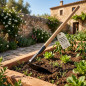 Agricultural Scraper with Wooden Handle 90 cm | Tillage Tool for Orchard, Garden and Field