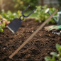 Zappa piatta da giardino con manico lungo 120 cm | Larghezza 33 cm | Attrezzo agricolo per orto e frutteto