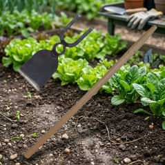 Enxada plana para jardinagem com cabo longo de 90 cm | Largura de 33 cm | Ferramenta agrícola para horta e pomar