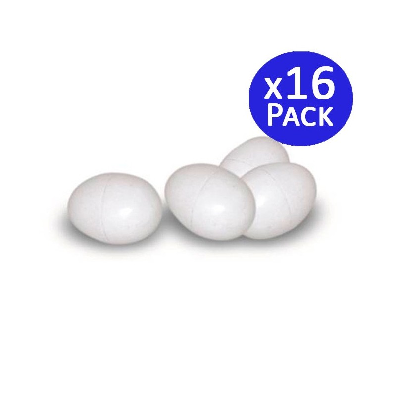 Huevos plásticos de gallinas. Pack 16 unidades
