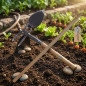 Garden Hoe and Fork with Wooden Handle 90cm | Gardening Tool for Vegetable Garden and Orchard | Manual Hoe
