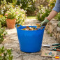 Cesto da giardino blu da 35 litri | Sacco rigido per la raccolta di foglie e detriti | Cesto da giardinaggio multiuso Cesto da giardino blu da 35 litri | Sacco rigido per la raccolta di foglie e detriti | Cesto da giardinaggio multiuso