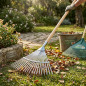 Scopa da giardino in metallo con manico, misura a scelta Scopa da giardino in metallo con manico, misura a scelta