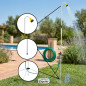 Chuveiro externo para jardim e piscina | Chuveiro de água com tripé e estaca | Suporte externo estável