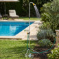 Chuveiro externo para jardim e piscina | Chuveiro de água com tripé e estaca | Suporte externo estável