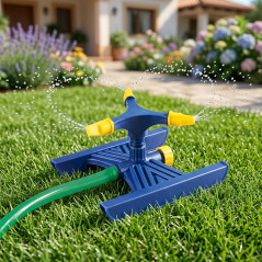 Aspersor de Jardinería Circular | Radio de Riego de 7,5 Metros | Incluye Base de Soporte | Aspersor Compacto