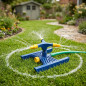 Aspersor circular para jardim | Raio de irrigação de 7,5 metros | Inclui base de suporte | Aspersor compacto Aspersor circular para jardim | Raio de irrigação de 7,5 metros | Inclui base de suporte | Aspersor compacto
