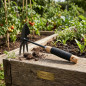 Houe de jardin mixte avec manche en bois | Outil agricole pour potager et verger | Idéale pour bêcher et désherber
