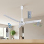 Ventilateur de plafond avec télecommande 90 cm 60W,  Programmable, Silencieux, sans lumière, blanc