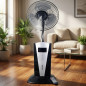 Ventilador de pedestal com nebulizador, 3 velocidades, 100 W, 40 cm, 1,4 litros Ventilador de pedestal com nebulizador, 3 velocidades, 100 W, 40 cm, 1,4 litros