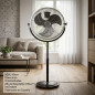 Ventilatore a piantana da 40 cm, silenzioso, 3 velocità, 90 W | Oscillante e silenzioso | Altezza regolabile fino a 134 cm | Inc