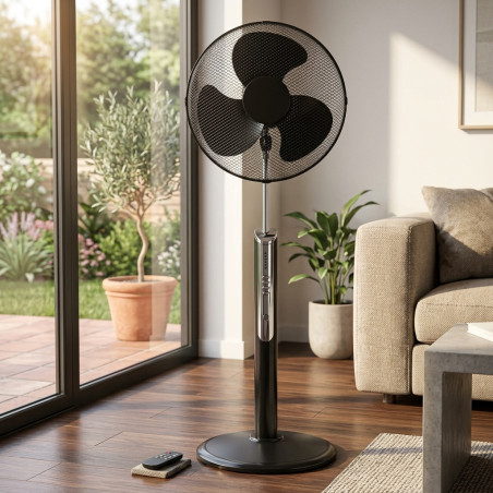 Ventilador de Pé 45W 40cm com Controle Remoto - Ventilador Ajustável com Controle Remoto