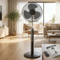 Orbegozo 40cm Silent Pedestal Fan with 3 Speeds, 45W | Oscillating and Quiet | Adjustable Height 130cm | Timer