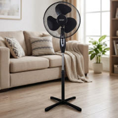 copy of Ventilatore a piantana Haeger da 40 cm, 3 velocità, 45 W, bianco | Oscillante e con 3 pale | Altezza regolabile | Timer