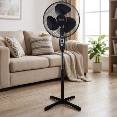 copy of Haeger Standventilator, 40 cm, 3 Geschwindigkeitsstufen, 45 W, Weiß | Oszillierend, 3 Flügel | Höhenverstellbar | Timer